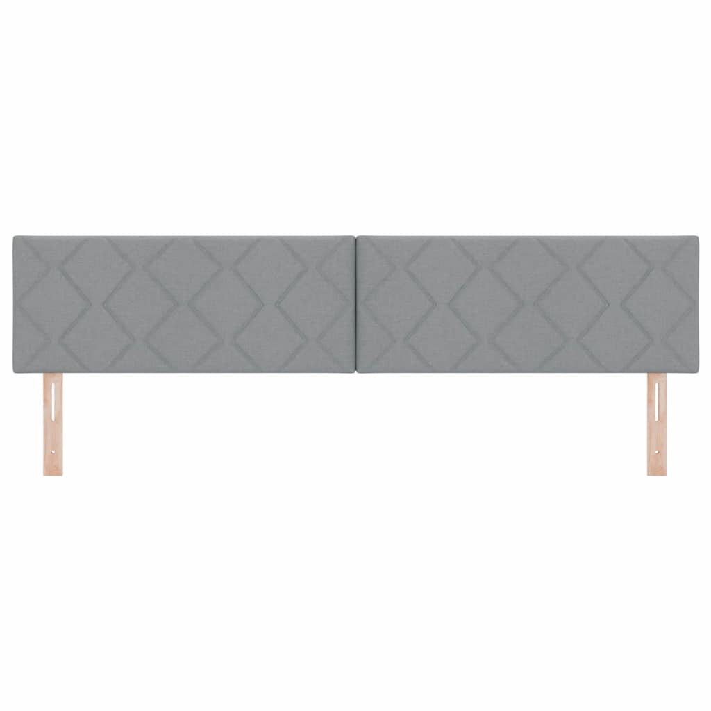 Headboard with LED Strip Lights Light Grey 200 cm Fabric